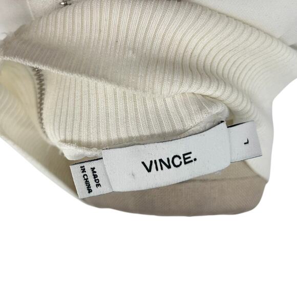 Vince Laser-cut Sleeveless Turtleneck Top Blouse New Buff White Size Large - Picture 10 of 13